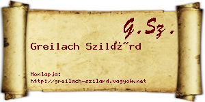 Greilach Szilárd névjegykártya
